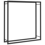 Vidaxl portant de bois de chauffage noir mat 110x28x116 cm acier