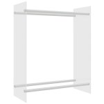 Vidaxl portant de bois chauffage transparent 80x35x100 cm verre tremp�