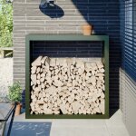Vidaxl portant de bois de chauffage vert 100x40x100 cm acier
