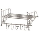 Vidaxl porte - bagages avec cintres mural aluminium
