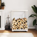 Vidaxl porte - b�ches avec roulettes blanc 76, 5x40x108cm bois massif pin