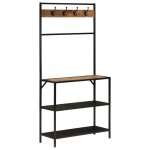 Vidaxl porte - manteau 90x35x180 cm bois de manguier et fer Vidaxl porte - manteau 90x35x180 cm bois de manguier et fer