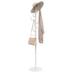 Vidaxl porte - manteau blanc 183 cm fer enduit de poudre