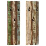 Vidaxl porte - manteau mural 2pcs 36x3x110cm bois massif de rcupration