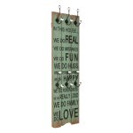 Vidaxl porte - manteau mural avec 6 crochets 120 x 40 cm happy love