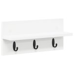 Vidaxl porte - manteau mural blanc 40 x 10. 5 x 18 cm bois d'ing�nierie