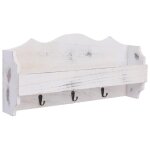 Vidaxl porte - manteau mural blanc 50x10x23 cm bois