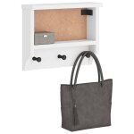 Vidaxl porte - manteau mural sandnes blanc 45x12x35 cm bois massif pin