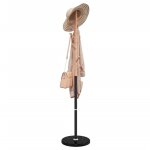 Vidaxl porte - manteau noir 172 cm fer enduit de poudre
