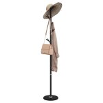 Vidaxl porte - manteau noir 175 cm fer enduit de poudre