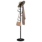 Vidaxl porte - manteau noir 183 cm fer enduit de poudre