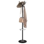 Vidaxl porte - manteau avec porte - parapluie noir fer enduit de poudre