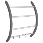 Vidaxl porte - serviettes avec crochets argent� 56x16x72 cm aluminium