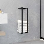 Vidaxl porte - serviette noir 12, 5x12, 5x60 cm fer