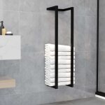 Vidaxl porte - serviette noir 25x20x95 cm fer