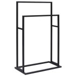 Vidaxl porte - serviette sur pied noir 48x24x78, 5 cm acier