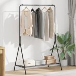 Vidaxl porte - vtements noir mtal moyen rangement porte - vtements