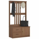 Vidaxl portemanteau sandens 87x40x159, 5 cm bois massif pin