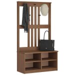 Vidaxl portemanteau sandens 87x40x159, 5 cm bois massif pin