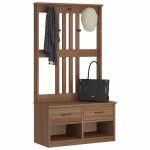 Vidaxl portemanteau sandens 87x40x159, 5 cm bois massif pin