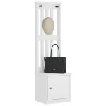 Vidaxl portemanteau sandens blanc 45x40x159, 5 cm bois massif pin