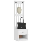 Vidaxl portemanteau sandens blanc 45x40x159, 5 cm bois massif pin