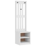 Vidaxl portemanteau sandens blanc 45x40x159, 5 cm bois massif pin