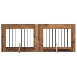 Vidaxl portillon pour chien avec supports 2 pcs bois ancien 80 x 60 cm