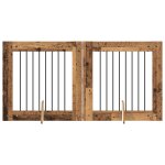 Vidaxl portillon pour chien avec supports 2 pcs bois ancien 80 x 80 cm