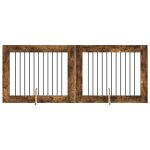 Vidaxl portillon pour chien avec supports 2 pcs ch�ne fum� 100 x 80 cm
