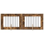 Vidaxl portillon pour chien avec supports 2 pcs ch�ne fum� 80 x 60 cm