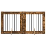 Vidaxl portillon pour chien avec supports 2 pcs ch�ne fum� 80 x 80 cm