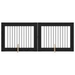 Vidaxl portillon pour chien avec supports 2 pcs ch�ne noir 100 x 80 cm