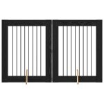 Vidaxl portillon pour chien avec supports 2 pcs ch�ne noir 80 x 100 cm