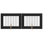Vidaxl portillon pour chien avec supports 2 pcs ch�ne noir 80 x 60 cm