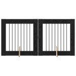 Vidaxl portillon pour chien avec supports 2 pcs ch�ne noir 80 x 80 cm