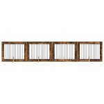 Vidaxl portillon pour chien avec supports 4 pcs ch�ne fum� 100 x 80 cm