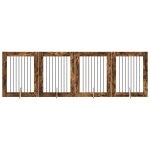 Vidaxl portillon pour chien avec supports 4 pcs ch�ne fum� 80 x 100 cm
