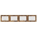 Vidaxl portillon pour chien avec supports 4 pcs ch�ne fum� 80 x 60 cm