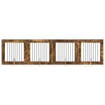 Vidaxl portillon pour chien avec supports 4 pcs ch�ne fum� 80 x 80 cm