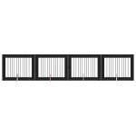 Vidaxl portillon pour chien avec supports 4 pcs ch�ne noir 100 x 80 cm