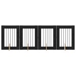 Vidaxl portillon pour chien avec supports 4 pcs ch�ne noir 60 x 80 cm