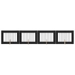 Vidaxl portillon pour chien avec supports 4 pcs ch�ne noir 80 x 60 cm