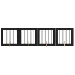 Vidaxl portillon pour chien avec supports 4 pcs ch�ne noir 80 x 80 cm