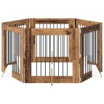 Vidaxl portillon pour chien avec supports 6 pcs bois ancien 80 x 80 cm
