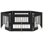 Vidaxl portillon pour chien avec supports 6 pcs ch�ne noir 80 x 60 cm