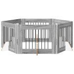 Vidaxl portillon pour chien avec supports 6 pcs sonoma gris 80 x 60 cm