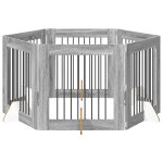 Vidaxl portillon pour chien avec supports 6 pcs sonoma gris 80 x 80 cm