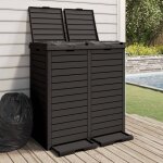 Vidaxl poubelle d'extrieur noir 78x41x86 cm polypropylne
