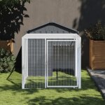 Vidaxl poulailler avec cour anthracite 117x201x123 cm acier galvanis